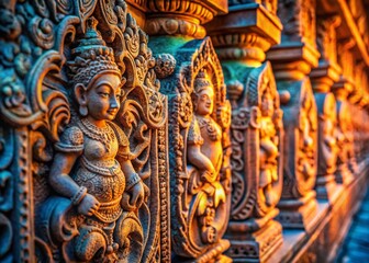 Fototapeta premium Dreamlike Stone Carving Texture: Repeating Pattern Background