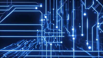 Artificial Intelligence with circuit electric line style. Digital futuristic machine learning animation - Powered by Adobe