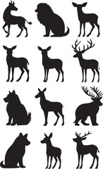 set of animals silhouettes