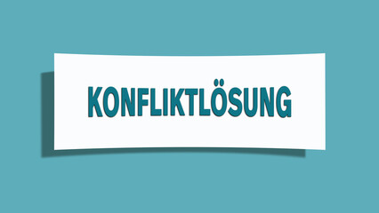 Konfliktloesung (Conflict resolution) - A card isolated on light green background.