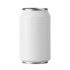White aluminum can isolated on transparent background for mockups and design