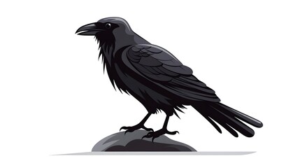 Obraz premium Detailed Raven Cartoon Vector Illustration for Graphic Design Projects