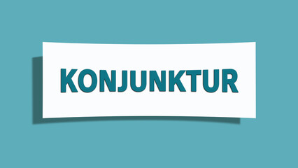 Konjunktur (economic situation) - A card isolated on light green background.