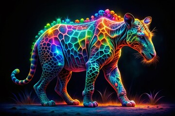 Fototapeta premium Dynamic Animal Patchwork Atomic Texture: Low Light Abstract Photography