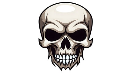 Cartoon Skull Character Death Isolated Design Icon for Creative Projects