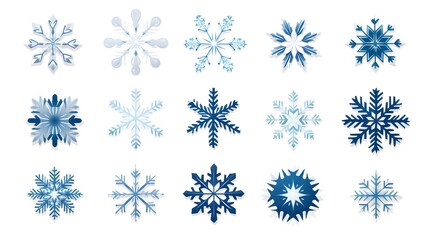 Fototapeta premium Snowflake Cartoon Vector Illustration for Web Banners - Collection of Creative Winter Designs