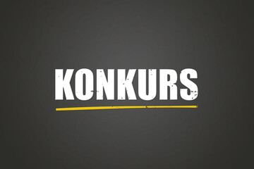 Konkurs (bankruptcy) - A blackboard with white text.
