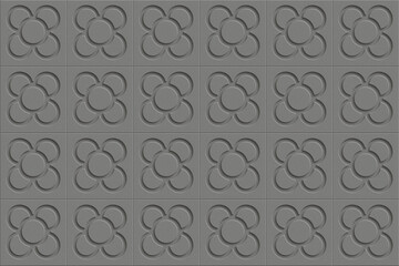 Flor de Barcelona Tile Pattern in Bold Primary Colors – Gray Chess Mosaic Cement Tiles – Urban Decorative Layout