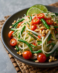 Vibrant Thai Som Tam with Peanuts and Chili