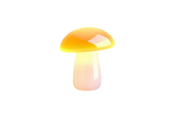 Glowing Mushroom Table Lamp on Transparent Background