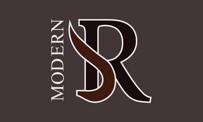 Stylish modern R or SR logo design.