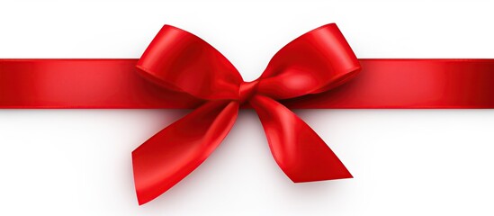 Red Satin Bow with Ribbon