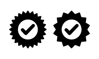 Approved icon logo design. Certified Medal Icon