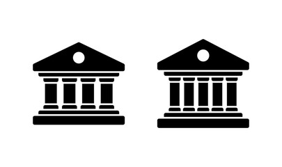 Bank icon logo design. Bank sign and symbol, museum, university