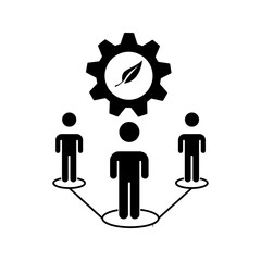 Global community icon. Human group with global. Outline style. Vector. Isolate on white background.