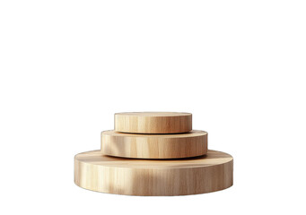 Minimalist Wooden Podium With Shadow Of Leaves On A Transparent Background