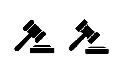 Gavel icon logo design. judge gavel sign and symbol. law icon. auction hammer