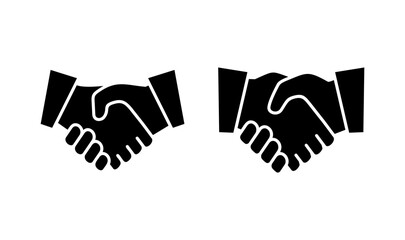 Handshake icon logo design. business handshake sign and symbol. contact agreement