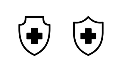 Obraz premium Health insurance icon logo design. Insurance health document sign and symbol