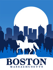 silhouette statue in boston massachusetts