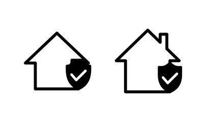 home insurance icon logo design. home protection sign and symbol