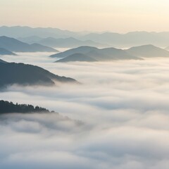 Obraz premium Misty Mountain Landscape at Sunrise