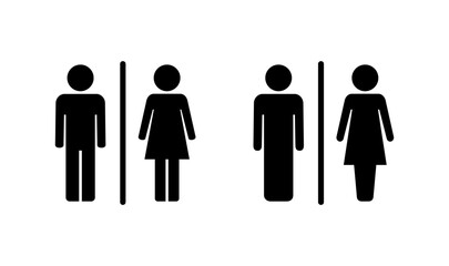 Toilet icon logo design. Girls and boys restrooms sign and symbol. bathroom sign. wc, lavatory