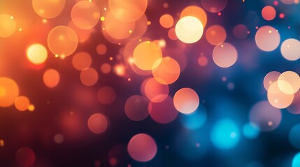 Abstract Colorful Bokeh Background Festive Orange Blue Lights Blurred Circles Shiny Sparkling Design Elegant Modern Holiday Texture Digital Art Photo 