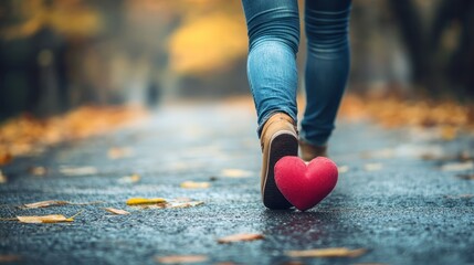 A person with a heavy heart walking away