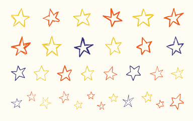 手書きの星のイラストセット(カラー)
