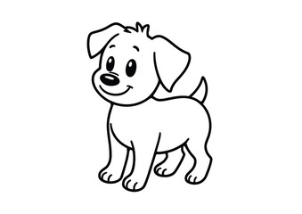 Fototapeta premium Dog Coloring Page A4 | Black & White Printable Artwork for Kids