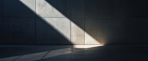 Obraz premium Light Beam Striking a Concrete Wall and Floor