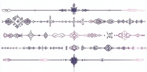 Elegant decorative borders featuring intricate designs in various shapes and colors for creative use