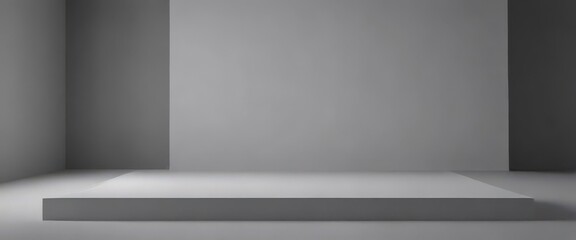 Obraz premium Minimalist grey studio backdrop, seamless gradient for product photography, illustration, space, backdrop