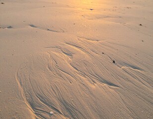 Tropical Beach Sunset with Abstract Sand Patterns and Cinematic Glow Texture Background for Vacation