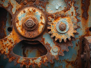 Rusty Gears Close Up