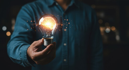 Brainwave Brilliance: Idea Lightbulb Sparking Innovation & Creativity. Ignite Your Mind!