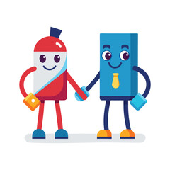 Flat and Minimal Shake Hands icon vector illustration isolated on white background