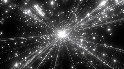 Fototapeta premium Radiant, abstract design with light streaks and sparkles.