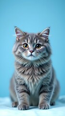 Obraz premium cat on a blue background