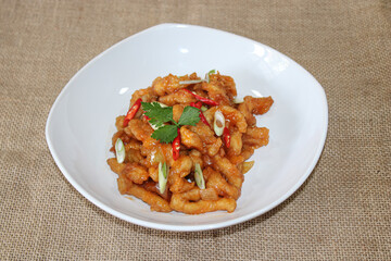 Stir-fried flour potato dish, delicious restaurant cuisine