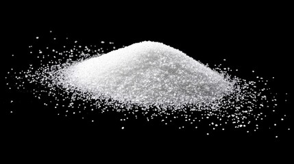 Close-up view of a pile of white granular substance.