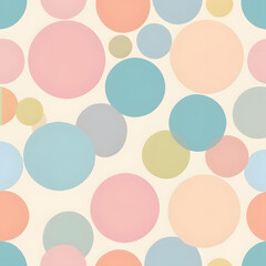 Retro polka dots, pastel colors, seamless