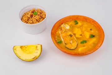 Sancocho soup typical Colombian food with beef 