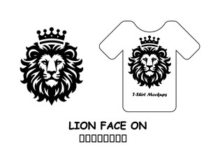 Obraz premium Majestic Lion Head with Crown Vector for T-Shirt Design and Apparel Branding in Bold Black Style Isolated on White Background Illustration