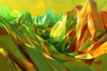 Colorful, abstract mountain range