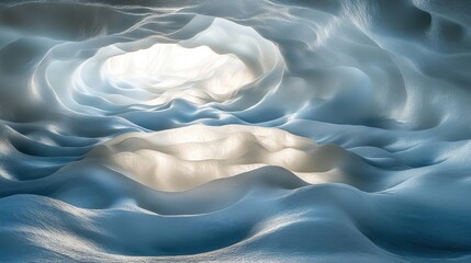 Obraz premium Frozen tunnel, icy cave, light within