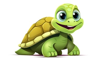 Fototapeta premium Adorable Turtle Cartoon Vector Illustration for Kids Book Cover Design