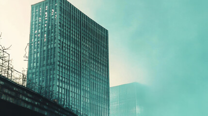 Obraz premium Architecture details Glass wall Modern building exterior Abstract futuristic background