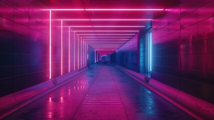 Fototapeta premium Neon Lights Tunnel